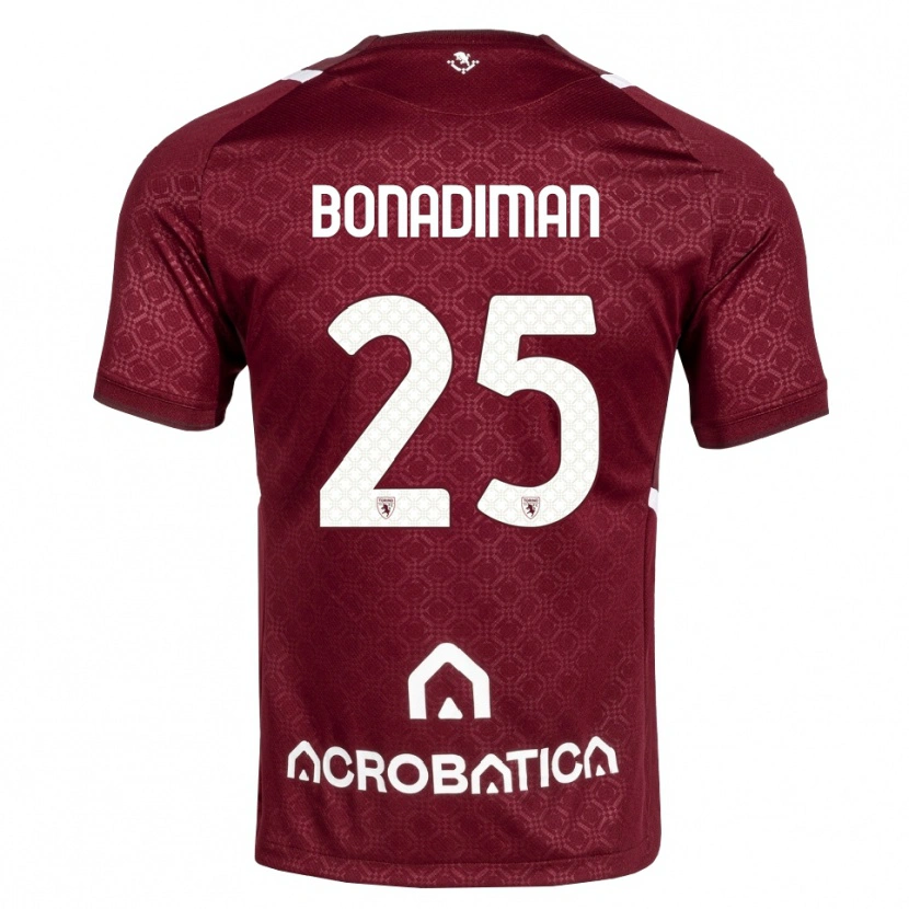 Danxen Dames Matteo Bonadiman #25 Bordeauxrood Wit Thuisshirt Thuistenue 2026/27 T-Shirt België