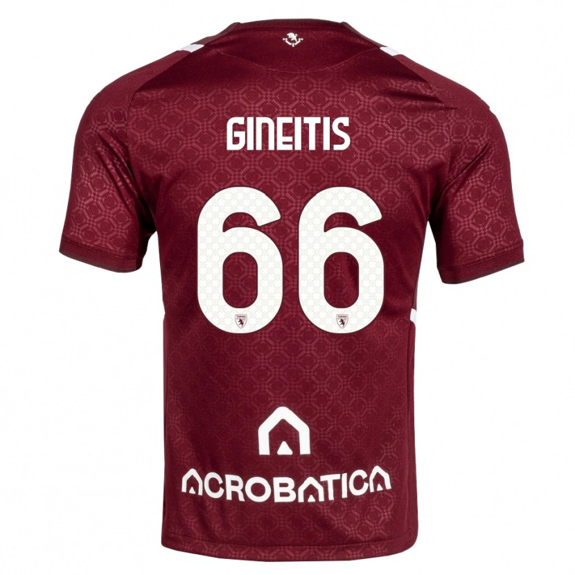 Danxen Dames Gvidas Gineitis #66 Bordeauxrood Wit Thuisshirt Thuistenue 2026/27 T-Shirt België