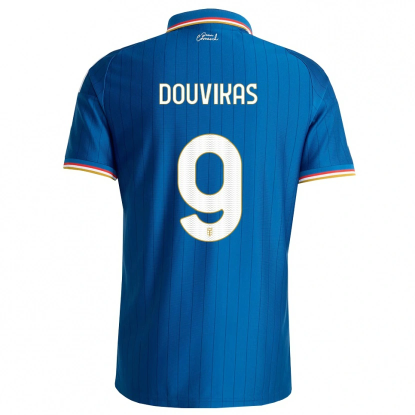 Danxen Dames Anastasios Douvikas #9 Blauw Wit Rood Thuisshirt Thuistenue 2026/27 T-Shirt België