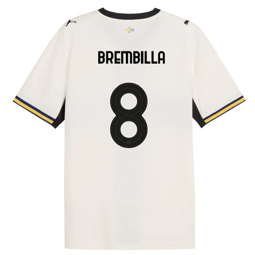 Danxen Dames Cristiano Brembilla #8 Off-White Zwart Geel Thuisshirt Thuistenue 2026/27 T-Shirt België