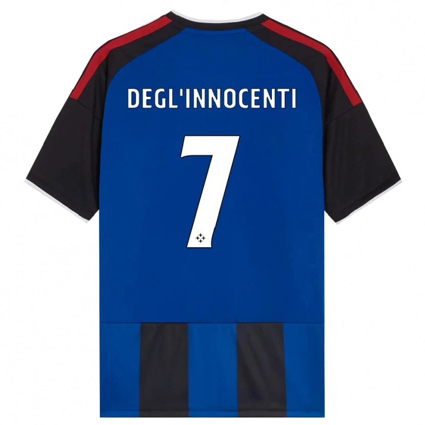 Danxen Dames Tommaso Degl'innocenti #7 Zwart Rood Wit Blauw Thuisshirt Thuistenue 2026/27 T-Shirt België