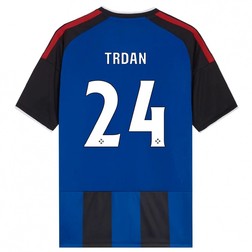 Danxen Dames Miha Trdan #24 Zwart Rood Wit Blauw Thuisshirt Thuistenue 2026/27 T-Shirt België