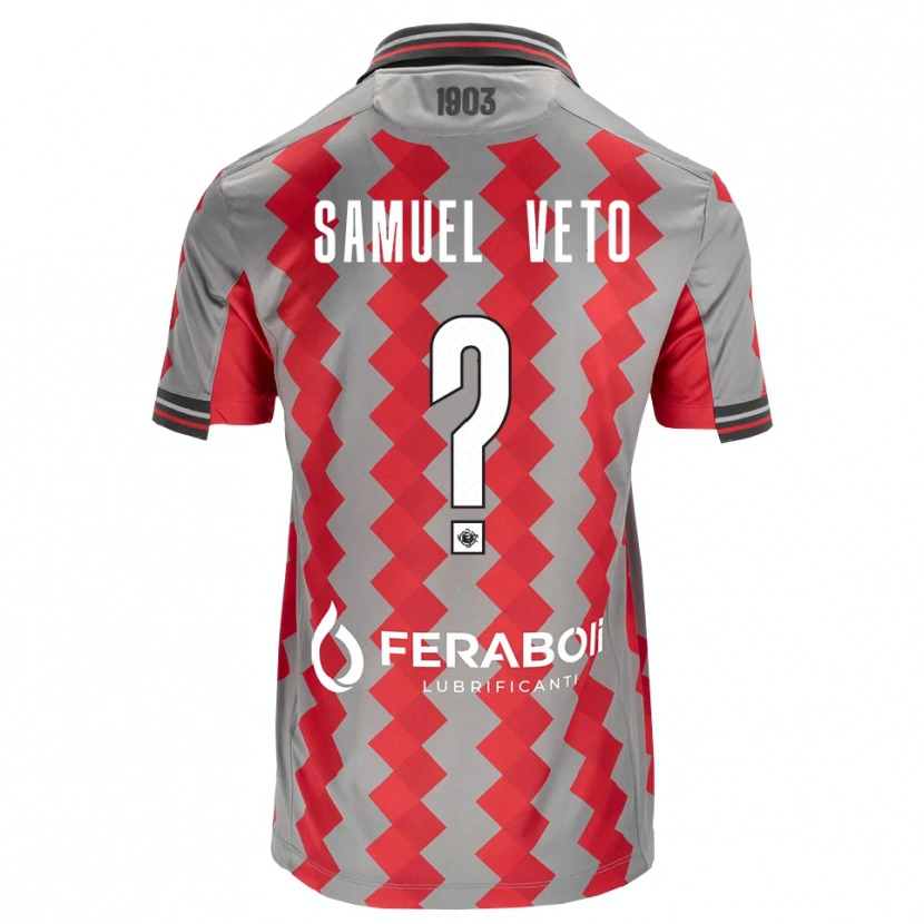 Danxen Dames Djoloelie Samuel Veto #0 Grijs Rood Wit Thuisshirt Thuistenue 2026/27 T-Shirt België