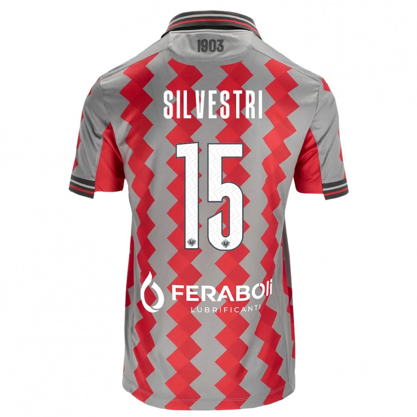 Danxen Dames Cristiano Silvestri #15 Grijs Rood Wit Thuisshirt Thuistenue 2026/27 T-Shirt België
