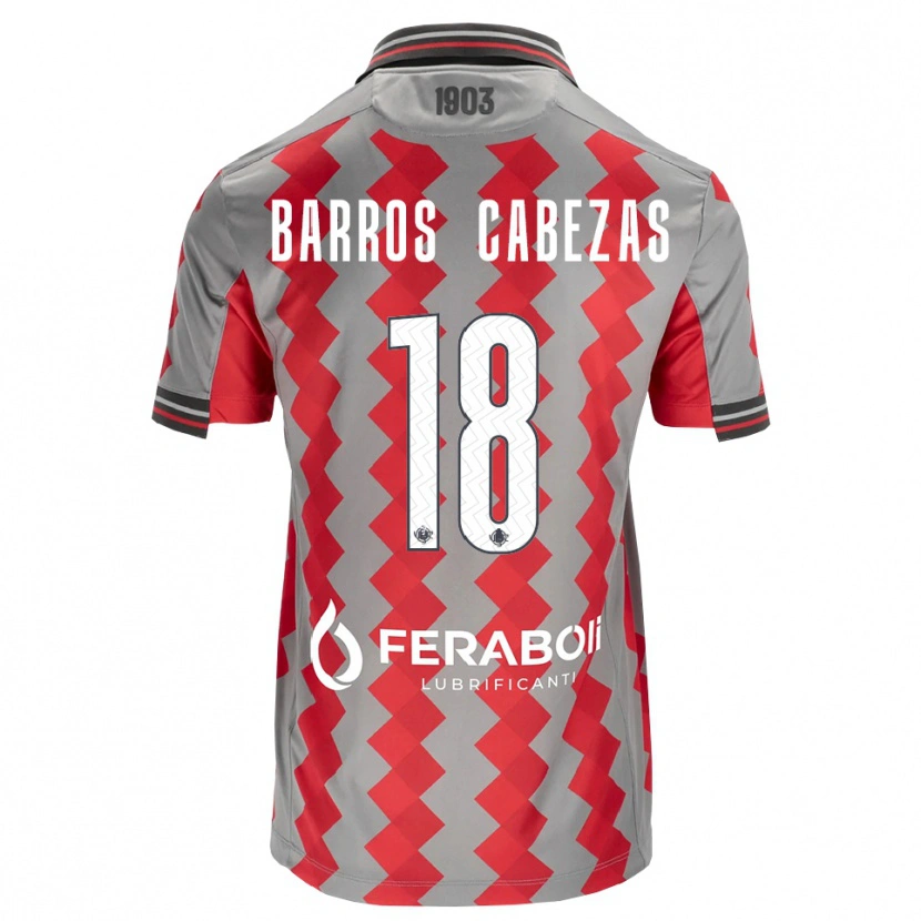 Danxen Dames Ronie Barros Cabezas #18 Grijs Rood Wit Thuisshirt Thuistenue 2026/27 T-Shirt België