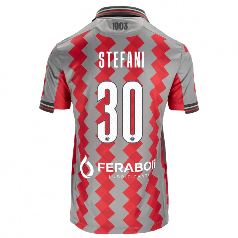 Danxen Dames Christian Stefani #30 Grijs Rood Wit Thuisshirt Thuistenue 2026/27 T-Shirt België