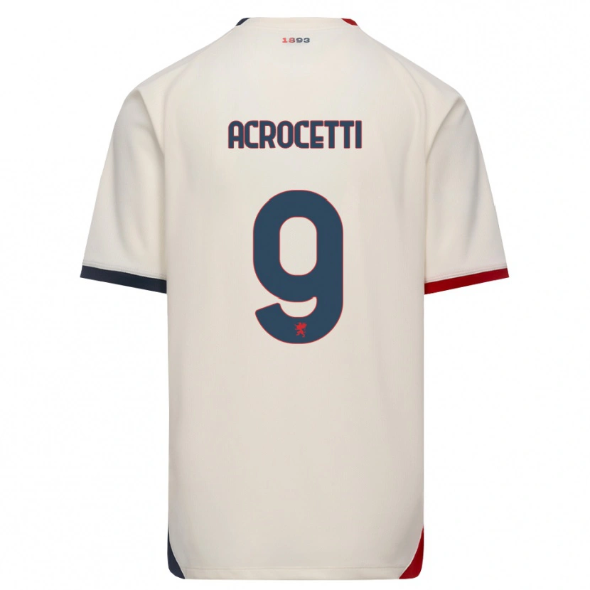 Danxen Dames Edoardo Acrocetti #9 Off-White Rood Uitshirt Uittenue 2026/27 T-Shirt België