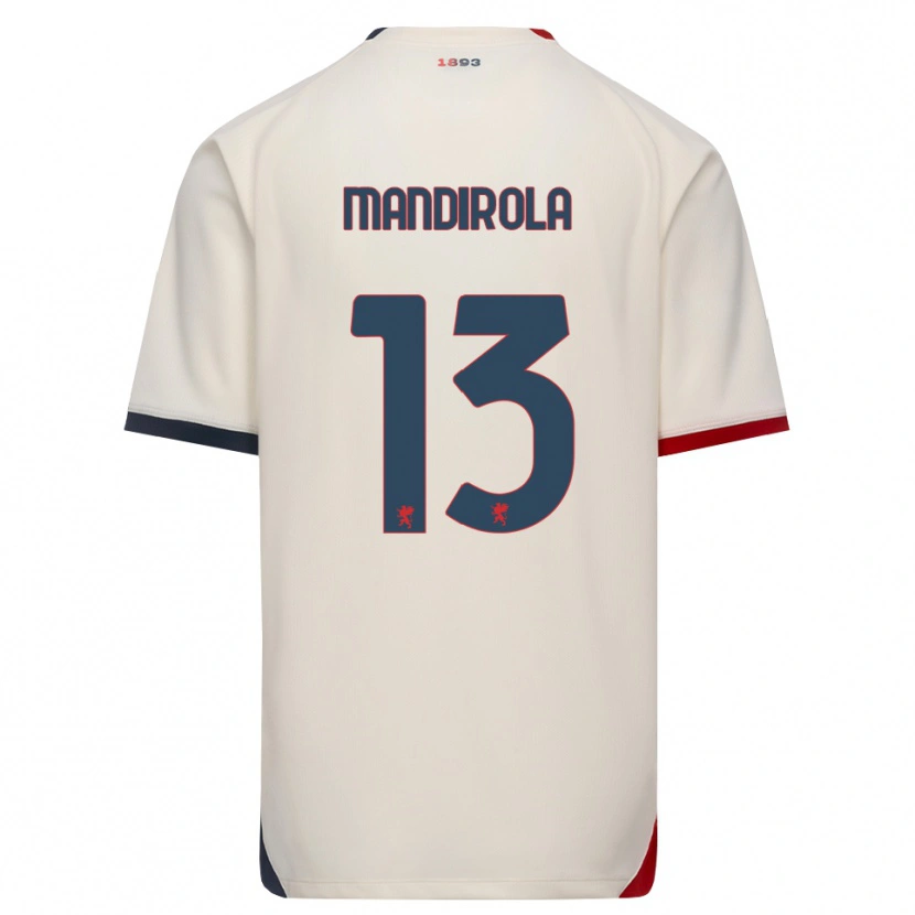 Danxen Dames Gabriele Mandirola #13 Off-White Rood Uitshirt Uittenue 2026/27 T-Shirt België