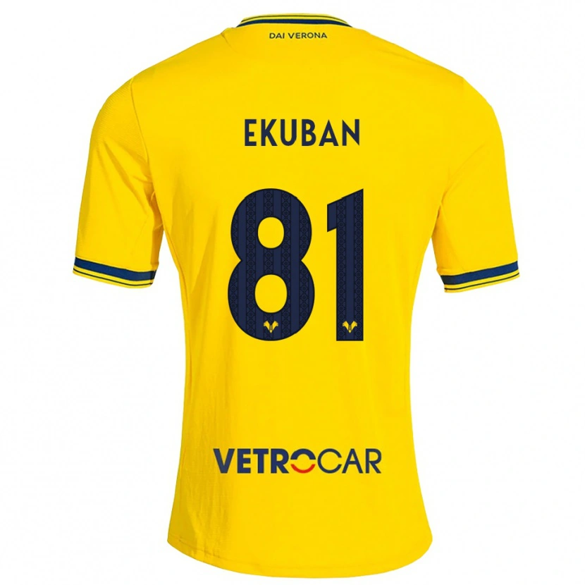 Danxen Dames Caleb Ekuban #81 Geel Rood Uitshirt Uittenue 2026/27 T-Shirt België