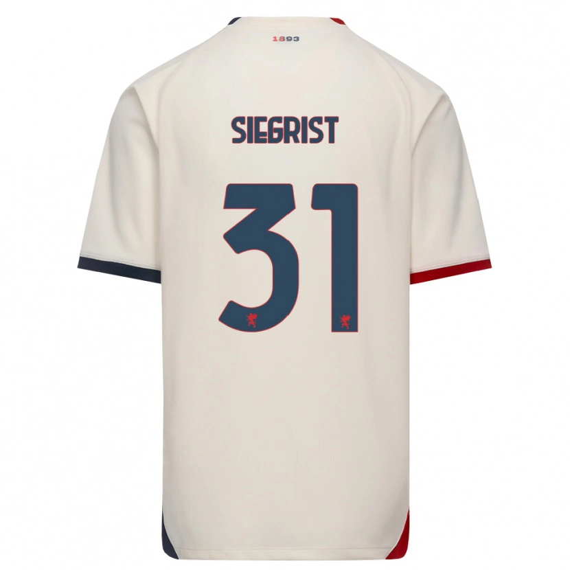 Danxen Dames Benjamin Siegrist #31 Off-White Rood Uitshirt Uittenue 2026/27 T-Shirt België