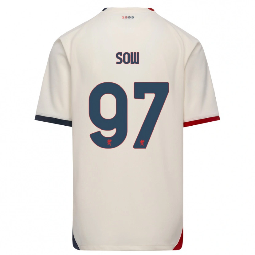 Danxen Dames Djibril Sow #97 Off-White Rood Uitshirt Uittenue 2026/27 T-Shirt België
