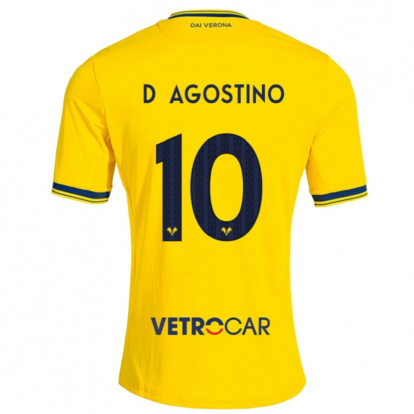 Danxen Dames Samuele D'agostino #10 Geel Rood Uitshirt Uittenue 2026/27 T-Shirt België