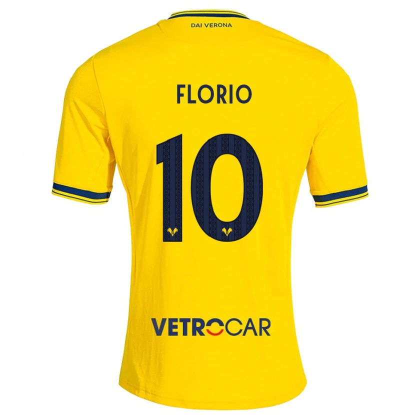 Danxen Dames Mattia Florio #10 Geel Rood Uitshirt Uittenue 2026/27 T-Shirt België