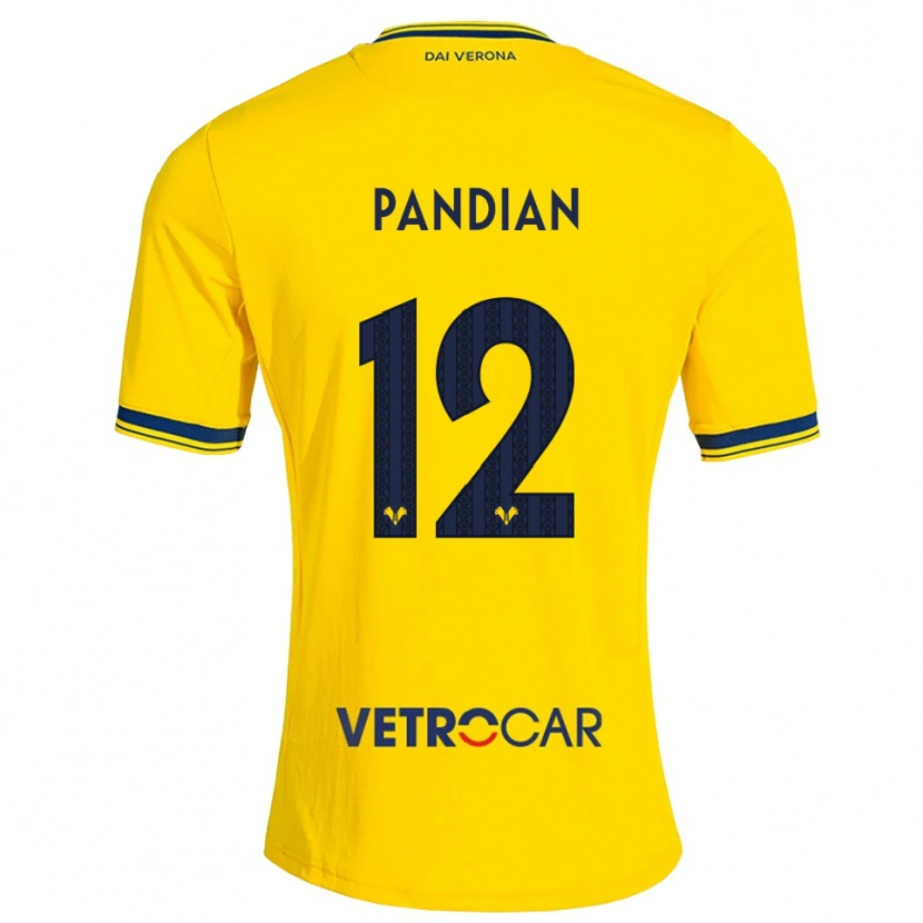 Danxen Dames Alessandro Pandian #12 Geel Rood Uitshirt Uittenue 2026/27 T-Shirt België
