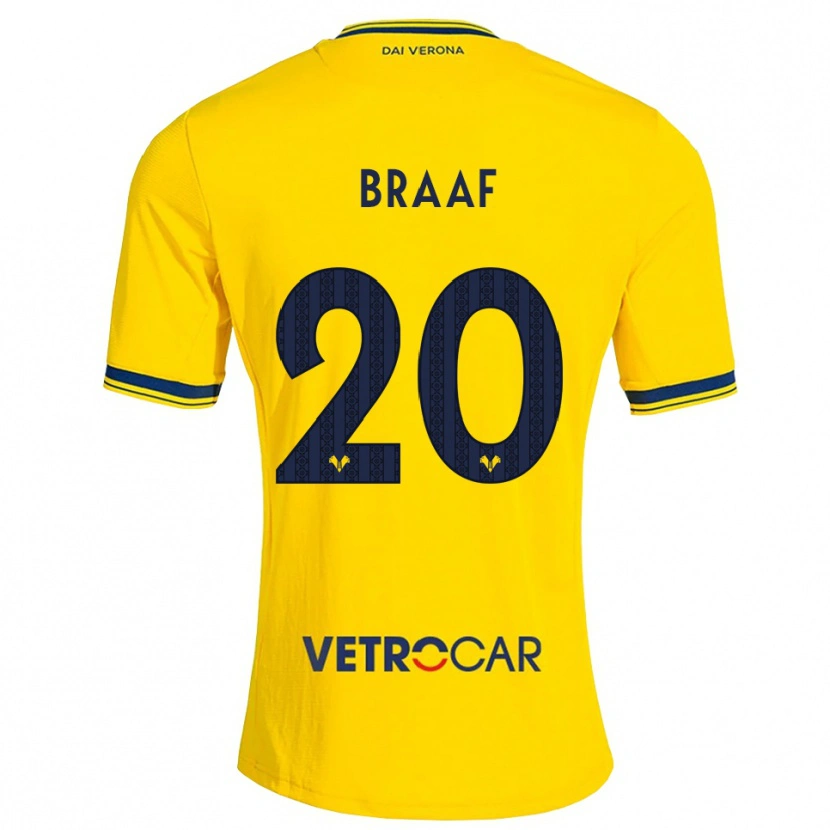 Danxen Dames Jayden Braaf #20 Geel Rood Uitshirt Uittenue 2026/27 T-Shirt België