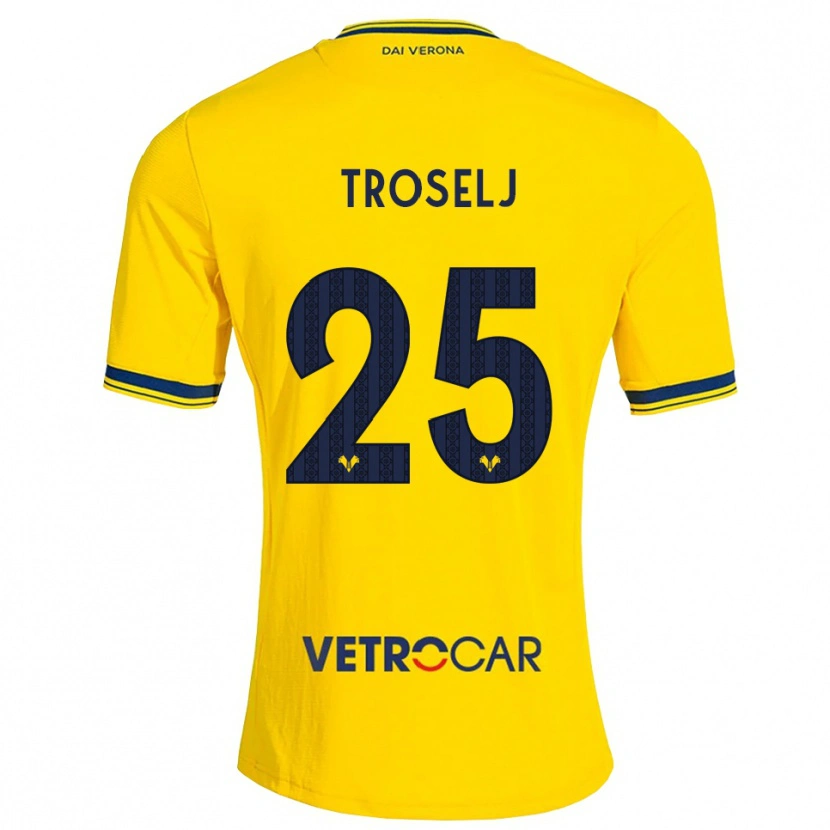 Danxen Dames Ethan Troselj #25 Geel Rood Uitshirt Uittenue 2026/27 T-Shirt België