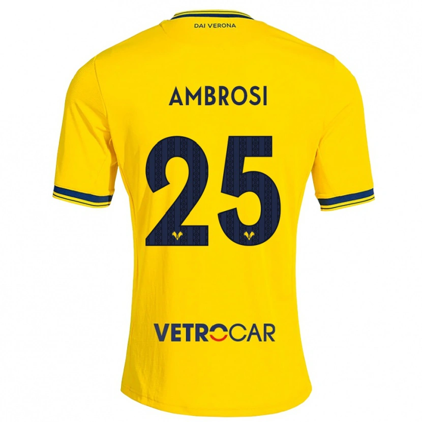 Danxen Dames Caterina Ambrosi #25 Geel Rood Uitshirt Uittenue 2026/27 T-Shirt België