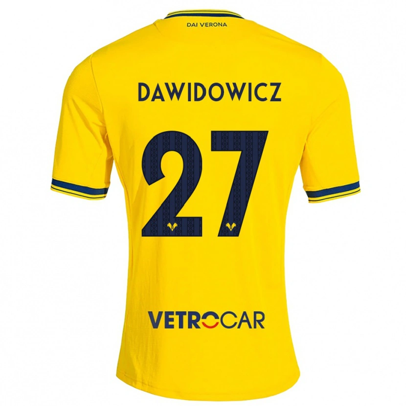 Danxen Dames Pawel Dawidowicz #27 Geel Rood Uitshirt Uittenue 2026/27 T-Shirt België