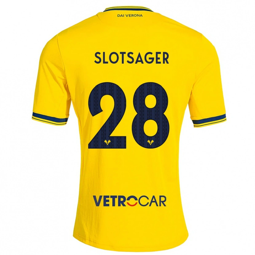Danxen Dames Tobias Slotsager #28 Geel Rood Uitshirt Uittenue 2026/27 T-Shirt België