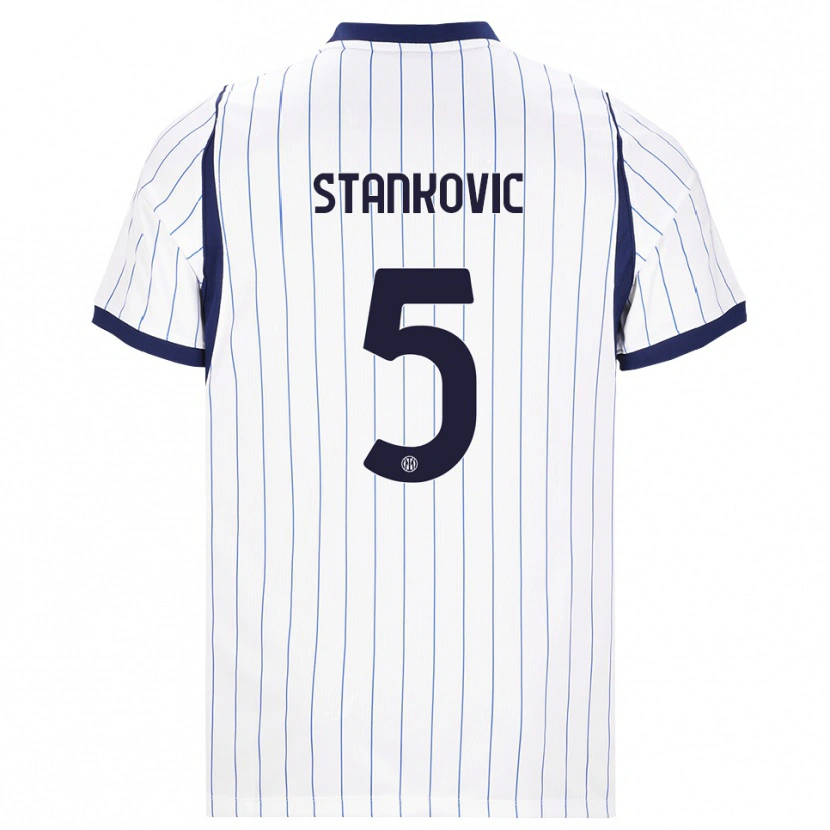 Danxen Dames Aleksandar Stanković #5 Wit Marineblauw Uitshirt Uittenue 2026/27 T-Shirt België