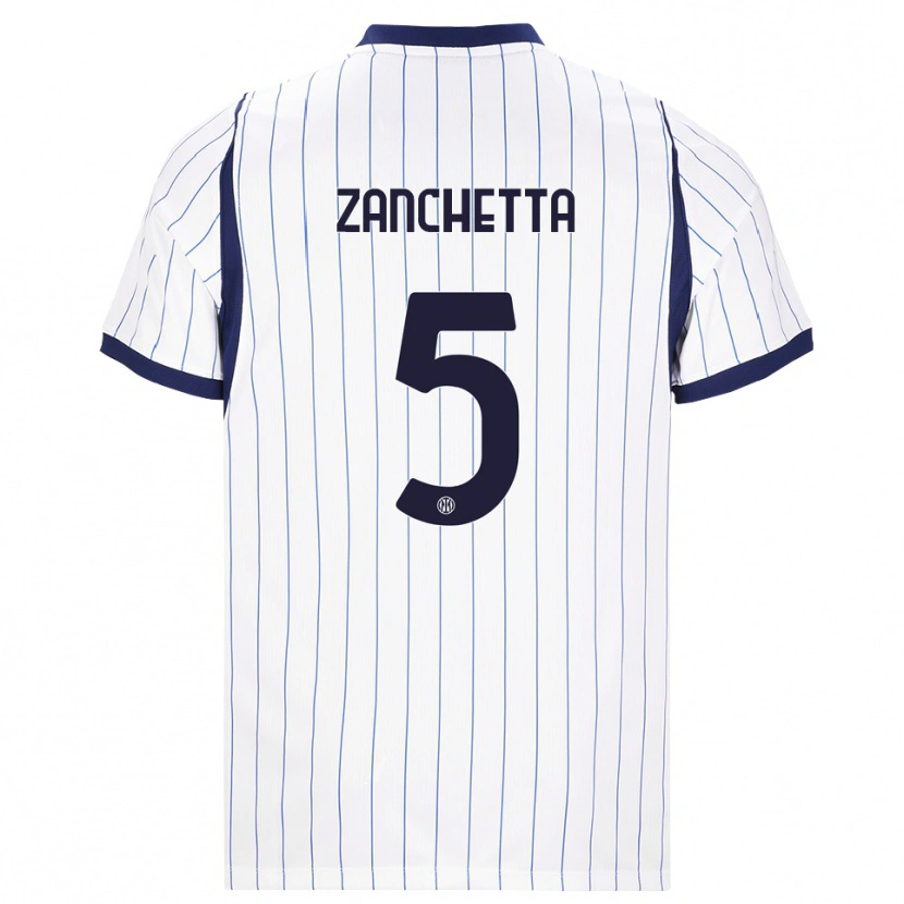 Danxen Dames Mattia Zanchetta #5 Wit Marineblauw Uitshirt Uittenue 2026/27 T-Shirt België