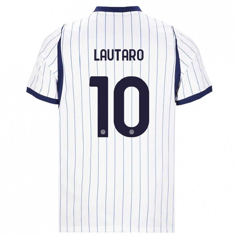 Danxen Dames Lautaro Martínez #10 Wit Marineblauw Uitshirt Uittenue 2026/27 T-Shirt België