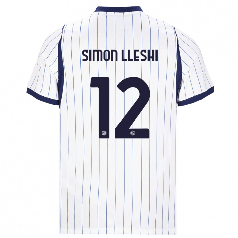 Danxen Dames Simon Lleshi #12 Wit Marineblauw Uitshirt Uittenue 2026/27 T-Shirt België