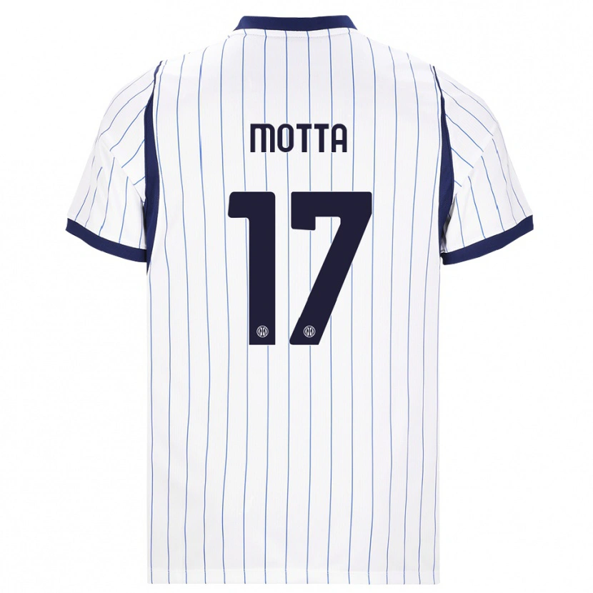 Danxen Dames Matteo Motta #17 Wit Marineblauw Uitshirt Uittenue 2026/27 T-Shirt België