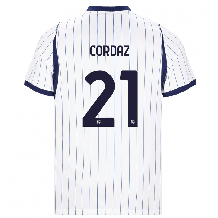 Danxen Dames Alex Cordaz #21 Wit Marineblauw Uitshirt Uittenue 2026/27 T-Shirt België