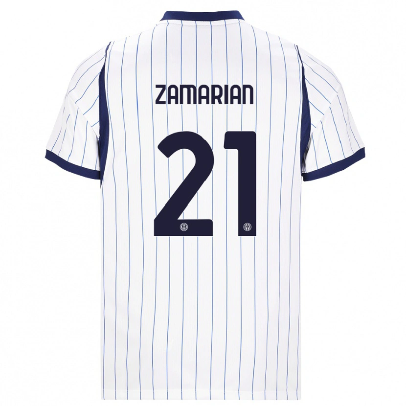 Danxen Dames Matteo Zamarian #21 Wit Marineblauw Uitshirt Uittenue 2026/27 T-Shirt België