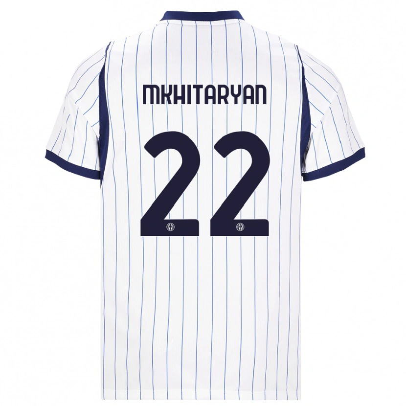 Danxen Dames Henrikh Mkhitaryan #22 Wit Marineblauw Uitshirt Uittenue 2026/27 T-Shirt België