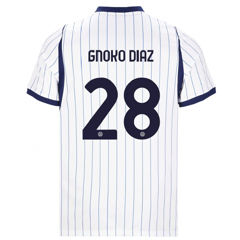 Danxen Dames Hillary Gnoko Diaz #28 Wit Marineblauw Uitshirt Uittenue 2026/27 T-Shirt België