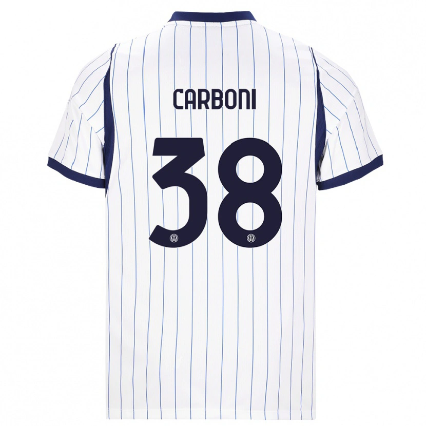 Danxen Dames Valentin Carboni #38 Wit Marineblauw Uitshirt Uittenue 2026/27 T-Shirt België