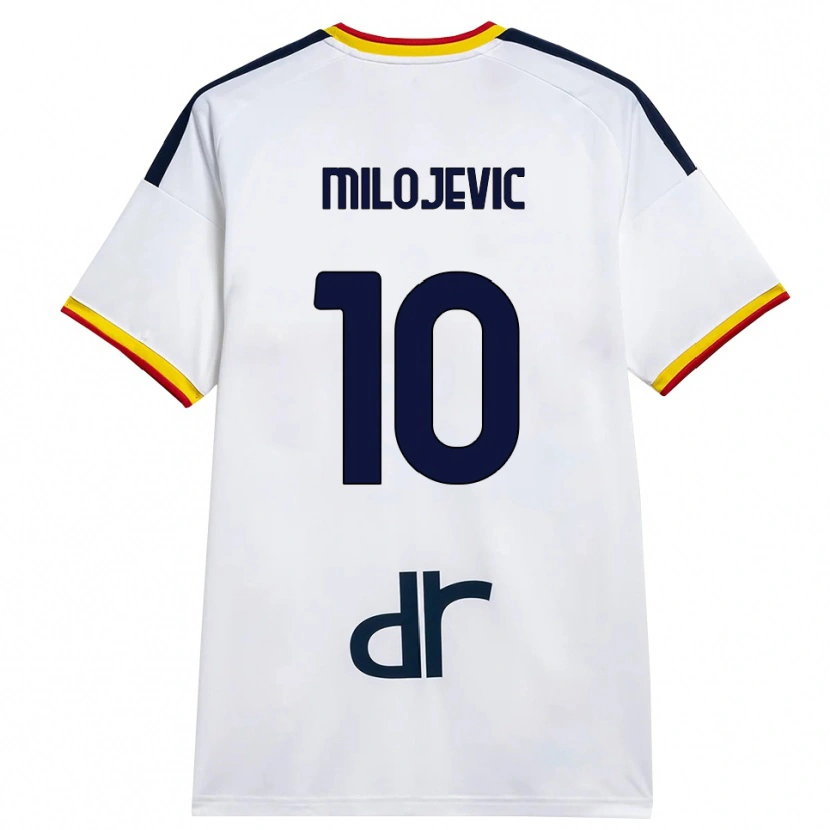 Danxen Dames Nemanja Milojevic #10 Wit Geel Rood Uitshirt Uittenue 2026/27 T-Shirt België