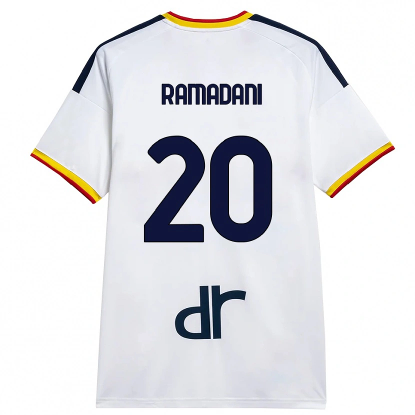 Danxen Dames Ylber Ramadani #20 Wit Geel Rood Uitshirt Uittenue 2026/27 T-Shirt België