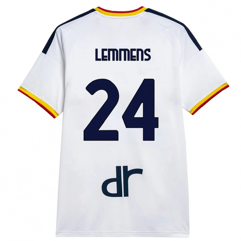 Danxen Dames Mats Lemmens #24 Wit Geel Rood Uitshirt Uittenue 2026/27 T-Shirt België