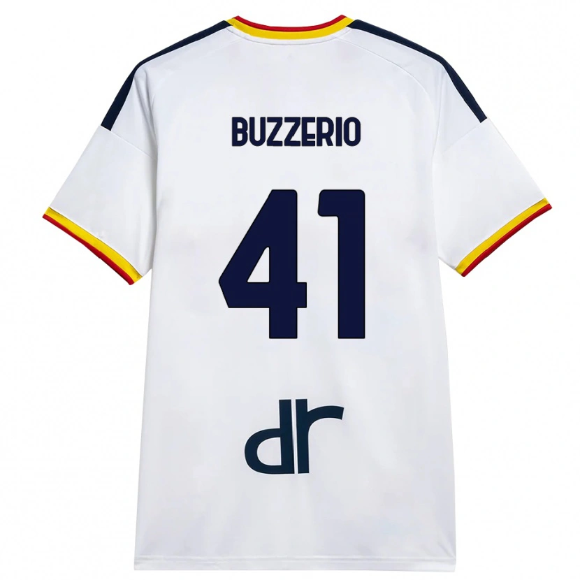 Danxen Dames Mattia Buzzerio #41 Wit Geel Rood Uitshirt Uittenue 2026/27 T-Shirt België