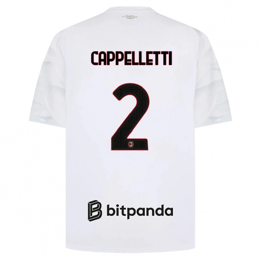 Danxen Dames Mattia Cappelletti #2 Wit Rood Zwart Uitshirt Uittenue 2026/27 T-Shirt België