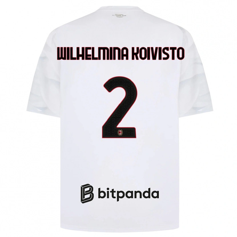 Danxen Dames Emma Wilhelmina Koivisto #2 Wit Rood Zwart Uitshirt Uittenue 2026/27 T-Shirt België