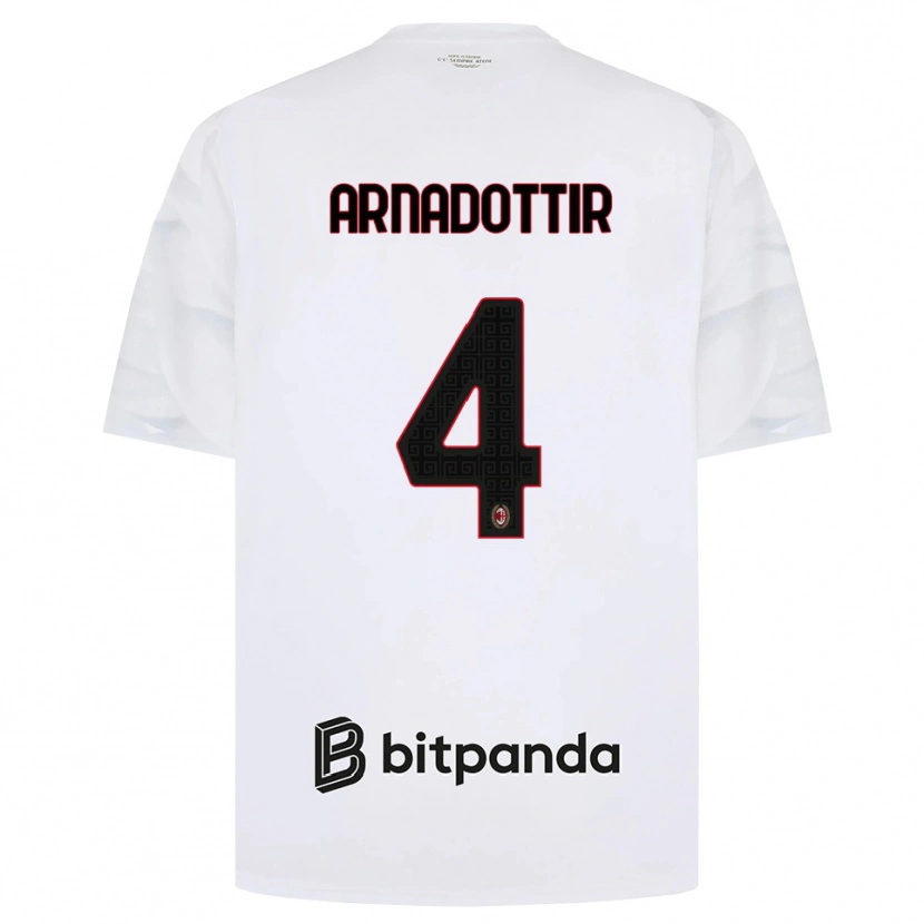 Danxen Dames Guony Arnadottir #4 Wit Rood Zwart Uitshirt Uittenue 2026/27 T-Shirt België