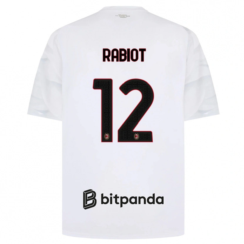 Danxen Dames Adrien Rabiot #12 Wit Rood Zwart Uitshirt Uittenue 2026/27 T-Shirt België