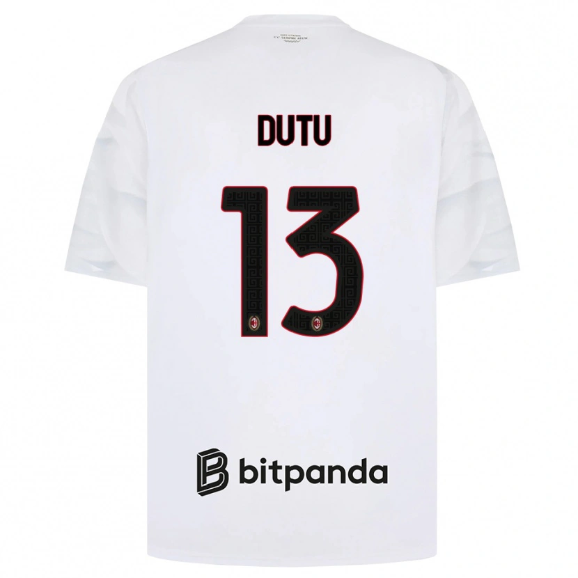Danxen Dames Matteo Dutu #13 Wit Rood Zwart Uitshirt Uittenue 2026/27 T-Shirt België