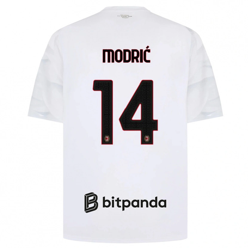 Danxen Dames Luka Modrić #14 Wit Rood Zwart Uitshirt Uittenue 2026/27 T-Shirt België