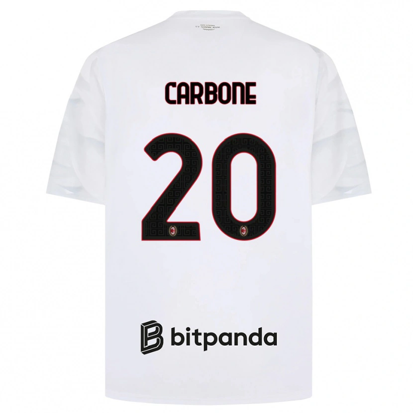 Danxen Dames Emanuele Carbone #20 Wit Rood Zwart Uitshirt Uittenue 2026/27 T-Shirt België