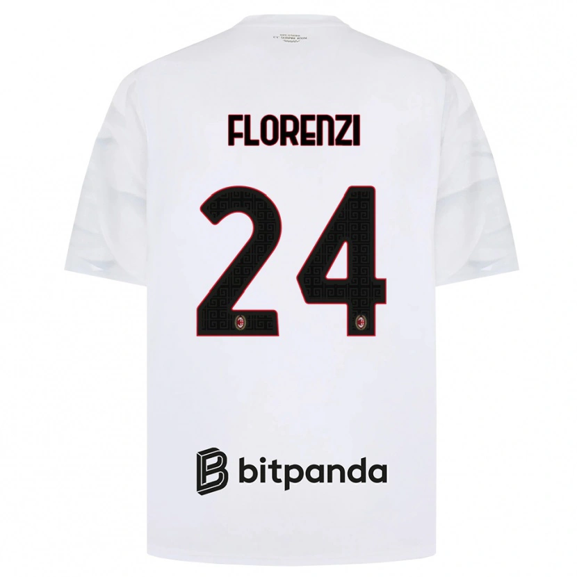 Danxen Dames Alessandro Florenzi #24 Wit Rood Zwart Uitshirt Uittenue 2026/27 T-Shirt België