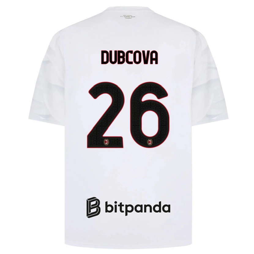 Danxen Dames Michaela Dubcova #26 Wit Rood Zwart Uitshirt Uittenue 2026/27 T-Shirt België