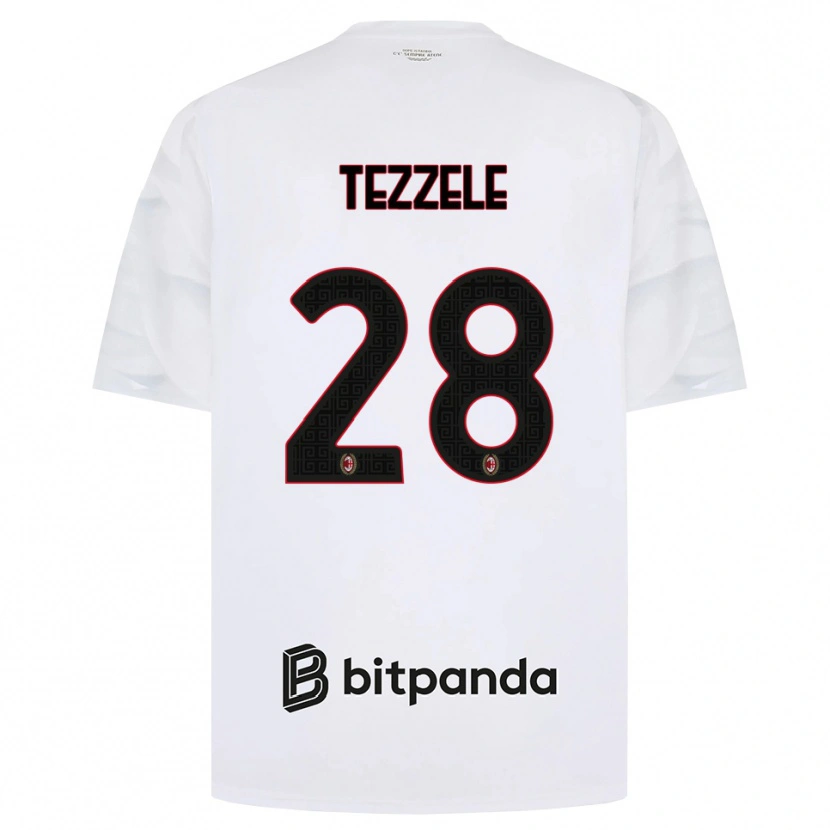 Danxen Dames Matteo Tezzele #28 Wit Rood Zwart Uitshirt Uittenue 2026/27 T-Shirt België