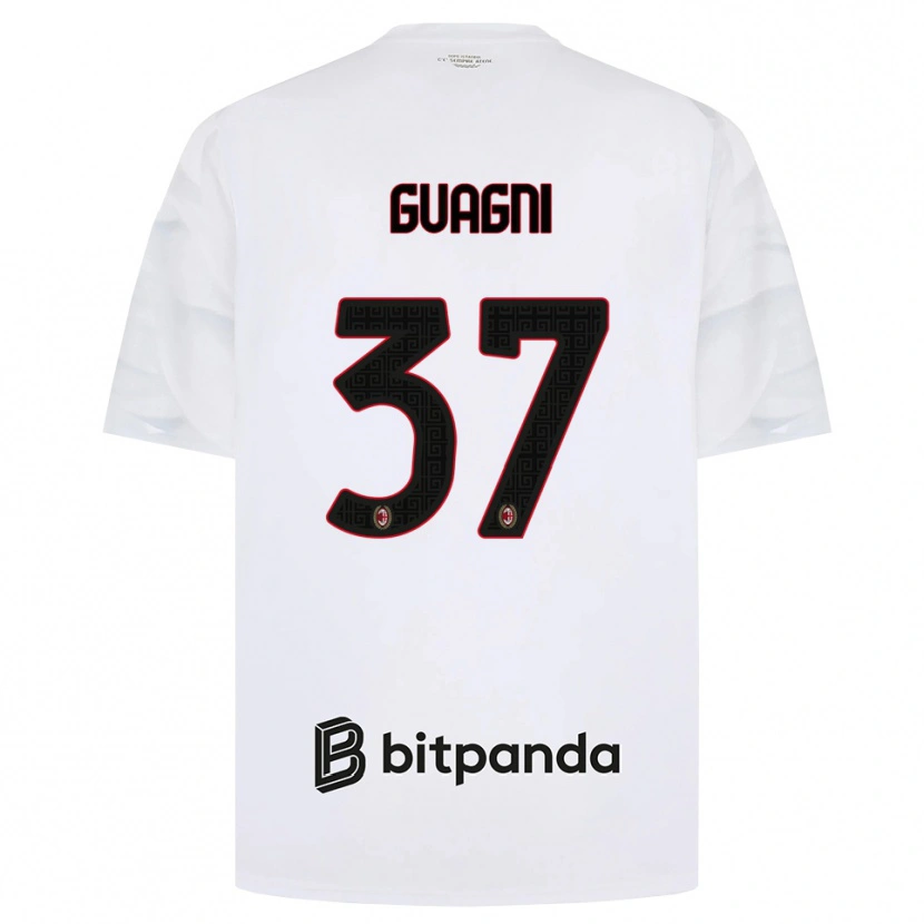 Danxen Dames Alia Guagni #37 Wit Rood Zwart Uitshirt Uittenue 2026/27 T-Shirt België