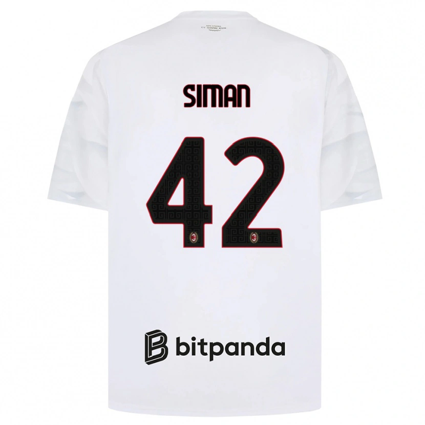 Danxen Dames Alexandru Șiman #42 Wit Rood Zwart Uitshirt Uittenue 2026/27 T-Shirt België
