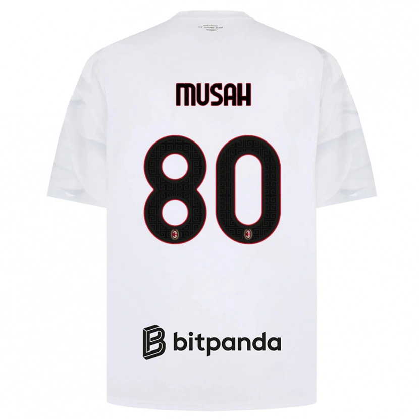 Danxen Dames Yunus Musah #80 Wit Rood Zwart Uitshirt Uittenue 2026/27 T-Shirt België